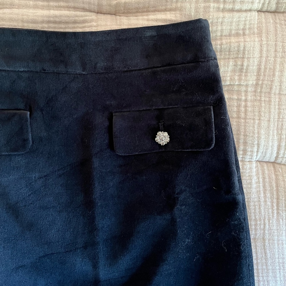 NWT LOFT Velvet Button Trim Shift Skirt - Picture 5 of 12